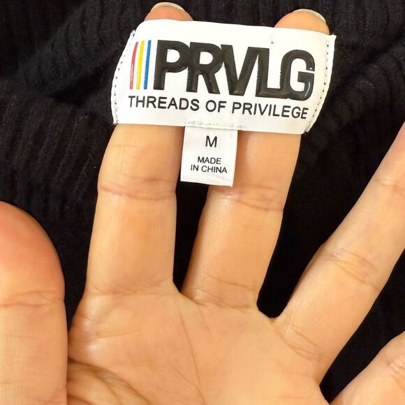 THREADS OF PRVLG Side Striped Cashmere Jogging Pants in Black M - Picture 6 of 13